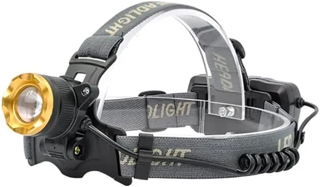 Yellow Light Headlight Long Battery Life Strong Light Charging Head-Mounted Long-Range Induction Night Fishing Outdoor Mine Overhead Light