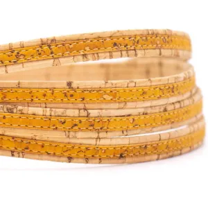 Yellow with natural flat 10mm cork cord COR-414(10meters)
