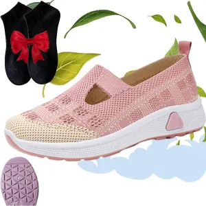 Zapatos Ortopédicos para Mujer, Women's Woven Orthopedic Breathable Soft Sole Shoes, Go Walking Slip On Diabetic Foam Sneaker, Casual Comfortable