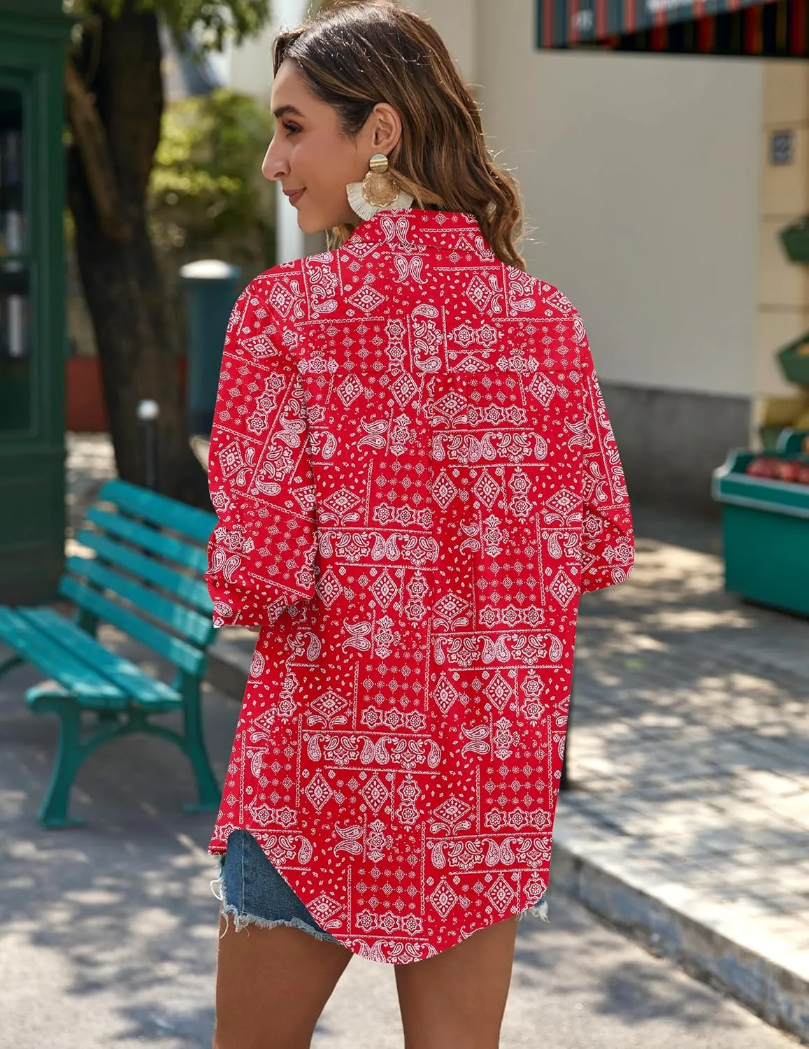 Zeagoo Womens Button Down Shirts Long Sleeve Cotton Gauze Tops Casual Collared Blouses Loose Fit