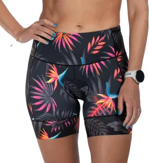 Zoot Women’s LTD 6-Inch Triathlon Shorts, Endurance Cycle Padded Shorts for Swim, Bike, Run with Quick Drying UPF 50  Fabric