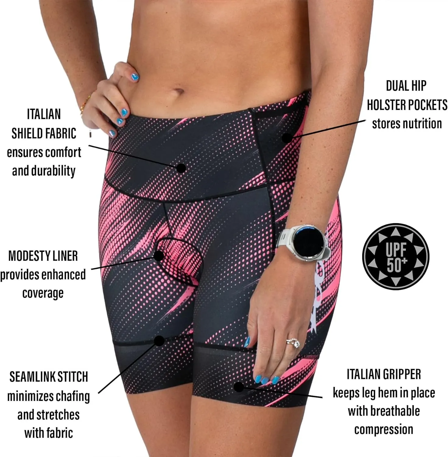 Zoot Women’s LTD 6-Inch Triathlon Shorts, Endurance Cycle Padded Shorts for Swim, Bike, Run with Quick Drying UPF 50  Fabric