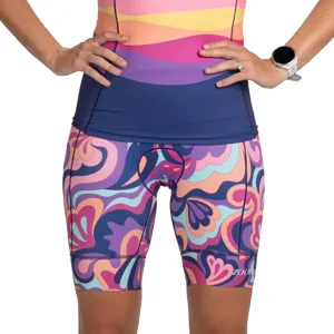 Zoot Women’s LTD 6-Inch Triathlon Shorts, Endurance Cycle Padded Shorts for Swim, Bike, Run with Quick Drying UPF 50  Fabric
