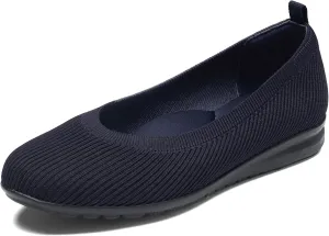 ZURIN Womens Knit Ballet Flats with Arch Support Comfortable Ballet Dressy Flats,Round Toe Slip On Flats Dress Shoes for Dressy Work Casual