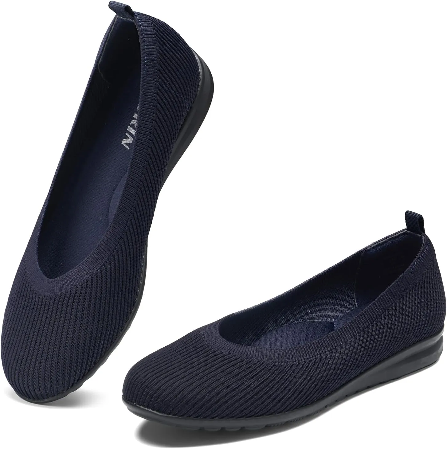 ZURIN Womens Knit Ballet Flats with Arch Support Comfortable Ballet Dressy Flats,Round Toe Slip On Flats Dress Shoes for Dressy Work Casual